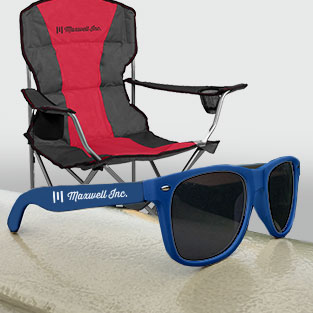 Folding chair and sunglasses image